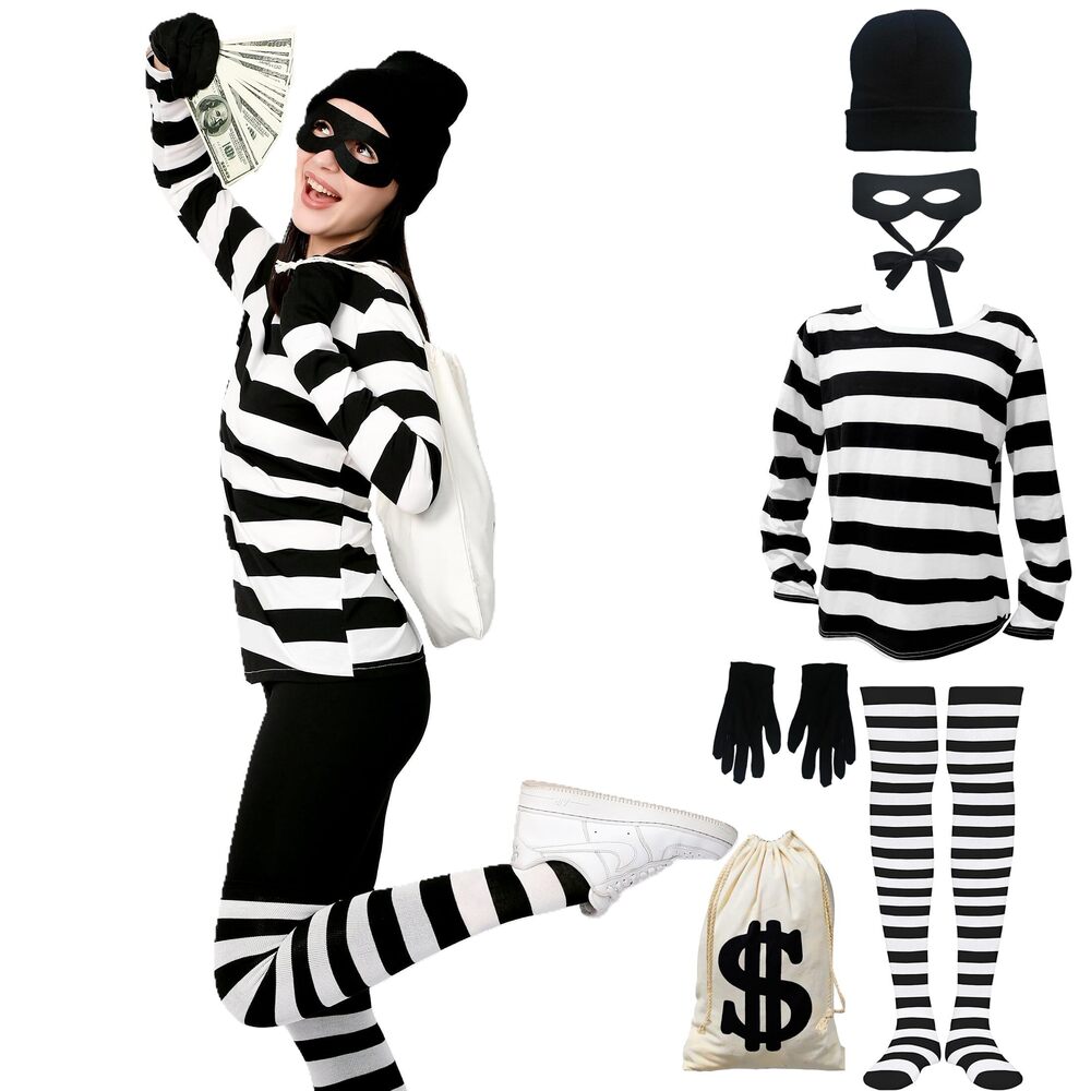 8673 Robber Costume Accessoriess Set Thief Costume Bank Robber